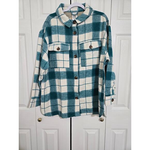 Serra large women's green and white shacket new with tags - Picture 1 of 10